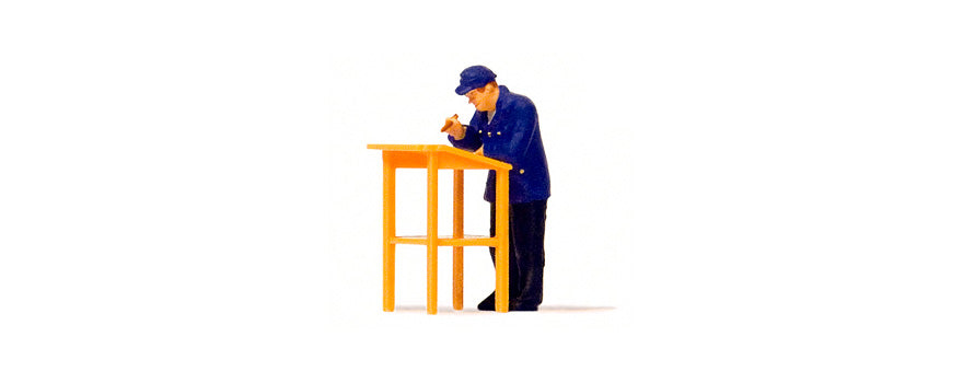 Preiser 28152 HO Scale Railroad Worker at Desk