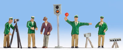 Noch 15099 HO Scale Police w/Accessories -- pkg(5)
