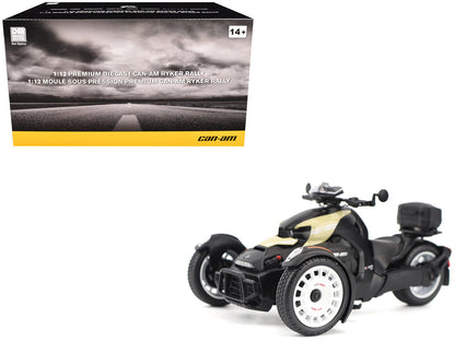 Can-Am Ryker Rally 3-Wheel Motorcycle Sand Storm and Black 1/12 Diecast Model by BRP Models  free shipping USA