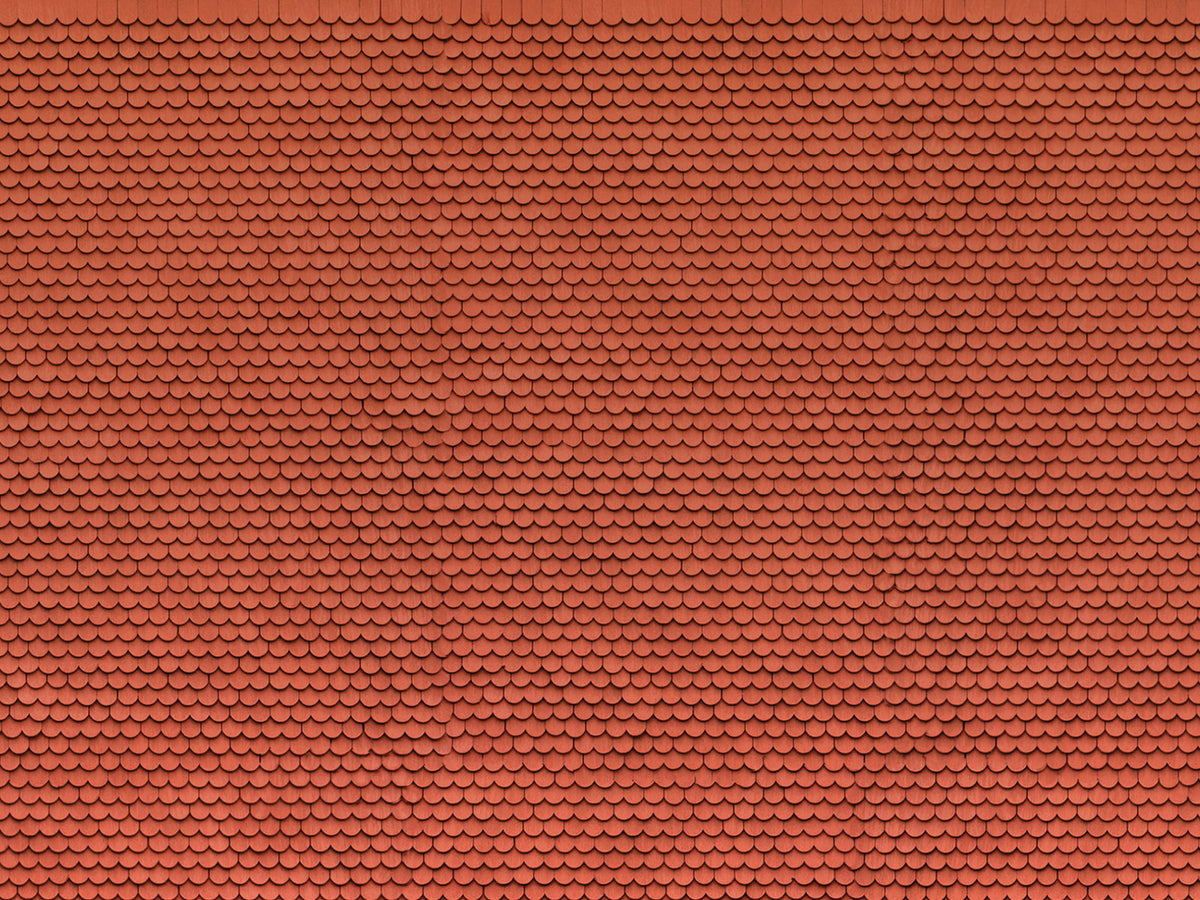 Noch 56690 HO Scale 3D Cardboard Sheet, Red Beavertail Tile