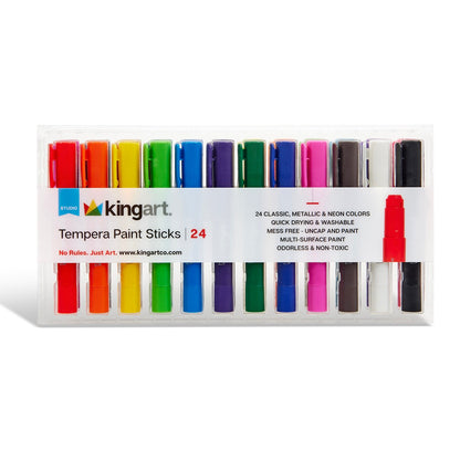 Tempera Paint Thin Sticks, 24 Colors