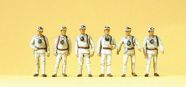 Preiser 10555 HO Scale Working People Miners w/Masks pkg(6)