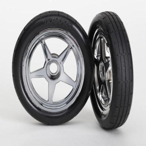 Traxxas 6975 Tire/Wheels Assembled/Glued Front (2) Funny Car