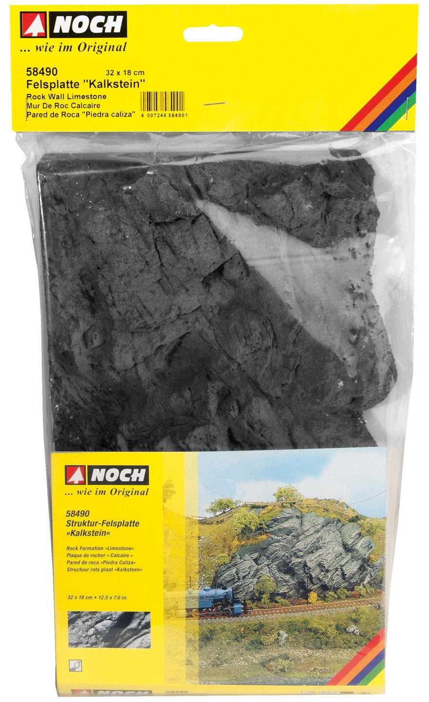 Noch 58490 HO Scale Limestone Rock Wall, 32 x 18 cm