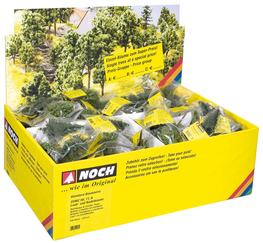 Noch 25964 All Scale Deciduous & Fir Tree Set, 100-Pack