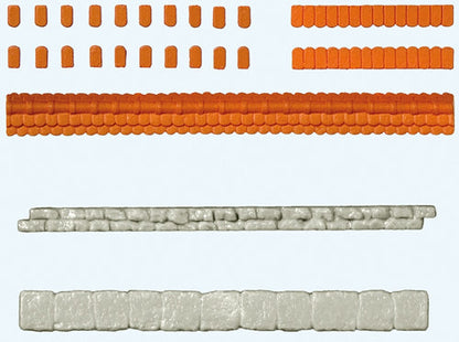 Preiser 18218 HO Scale Parapet Weathering Tiles For Quarrystone Walls