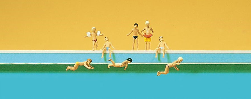 Preiser 79091 N Scale Children in Swimming Pool Set