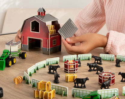 Ertl 47425 John Deere Buildable Barn Play Set, Monster Treads
