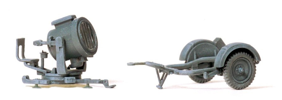 Preiser 16566 HO Scale 60cm Searchlight w/Trailer Kit WWII