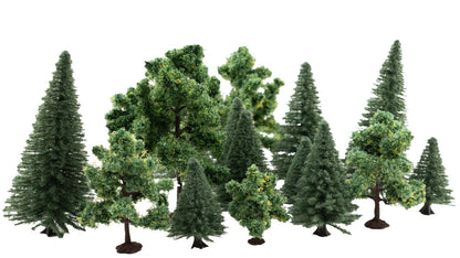 Noch 24623 HO/TT/N/Z Scale Mixed Forest Trees, 4-10 cm, 16-Pack
