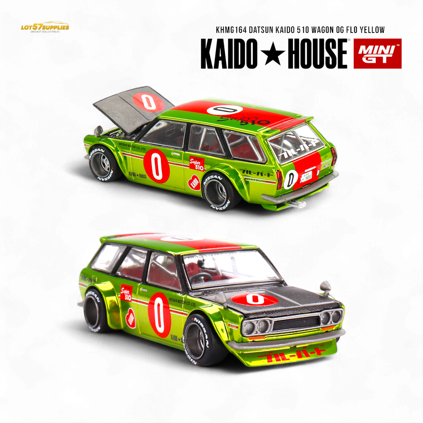 Mini-GT Datsun KAIDO 510 Wagon OG Ho Yellow - 1:64