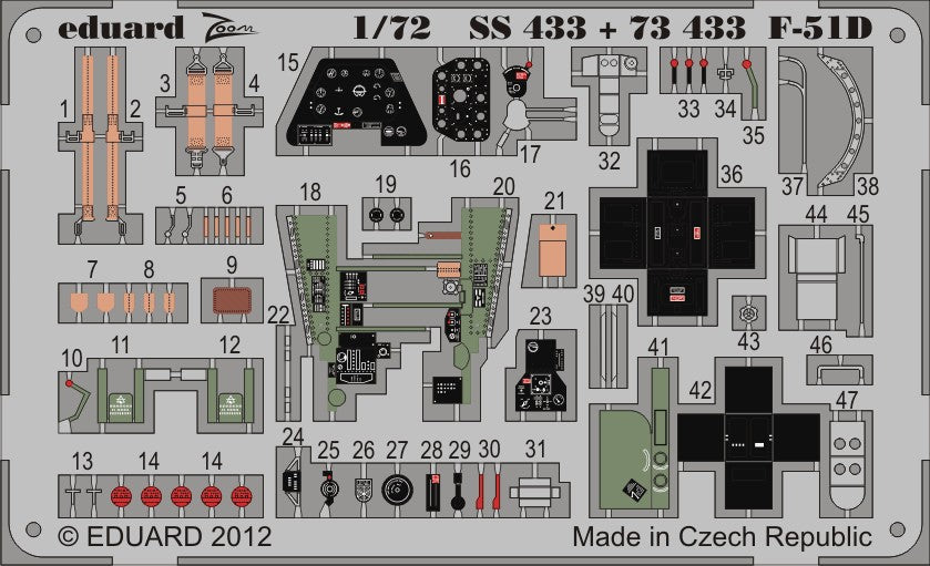 Eduard 73433 1/72 Aircraft- P51D for ITA (Painted Self Adhesive)