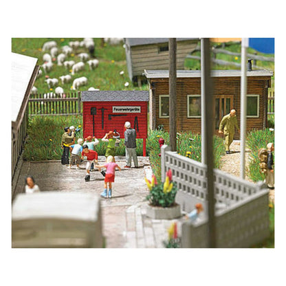 Busch 1176 HO Scale Wooden Fire Fighting Tool Emergency Board -- Laser-Cut Wood Kit