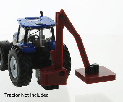 3D To Scale 64-358-R 1/64 – Boom Brush Cutter Red Tractor Mounted Model