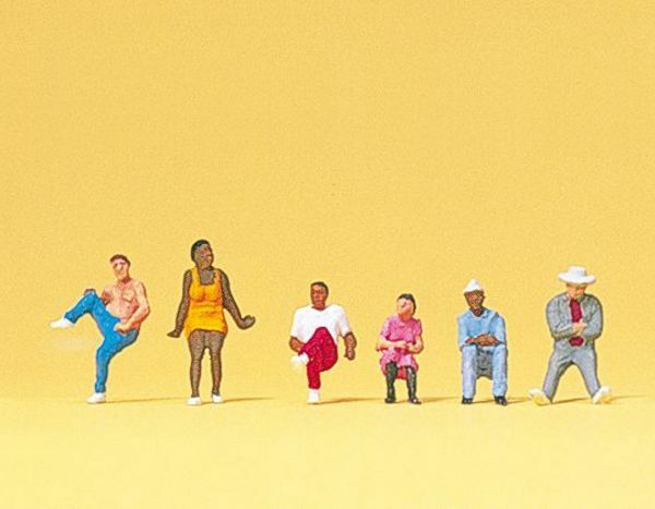 Preiser 79174 N Scale Pedestrians People Sitting On Stairs pkg(6)