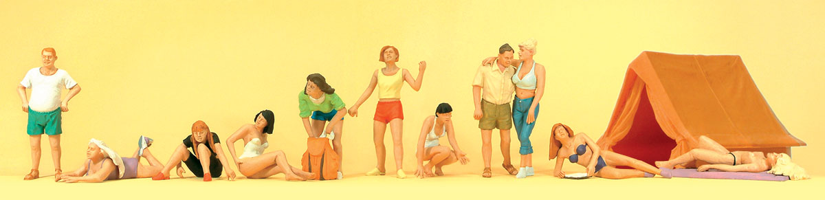 Preiser 10538 HO Scale At the Campsite Figure Set