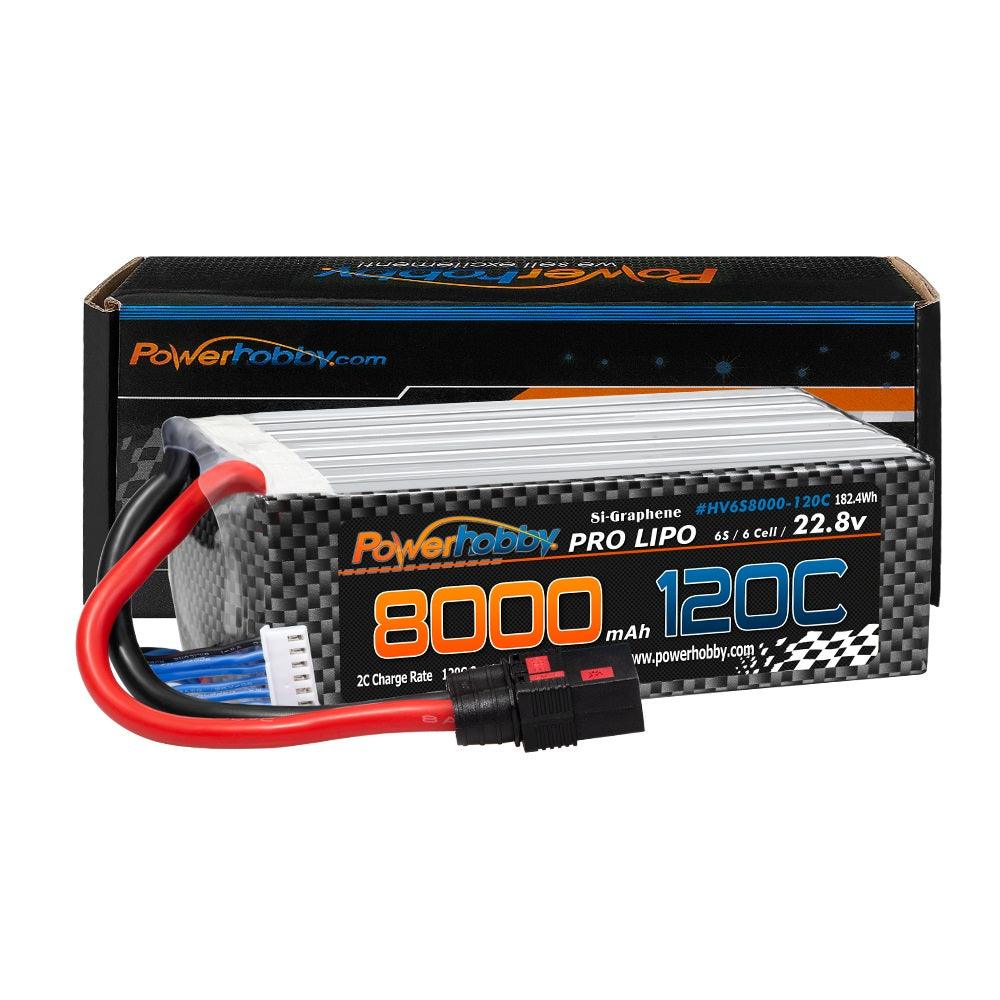 Powerhobby 6S 22.8V 8000mah 120C GRAPHENE + HV Lipo Battery w QS8 Plug 8AWG Wire