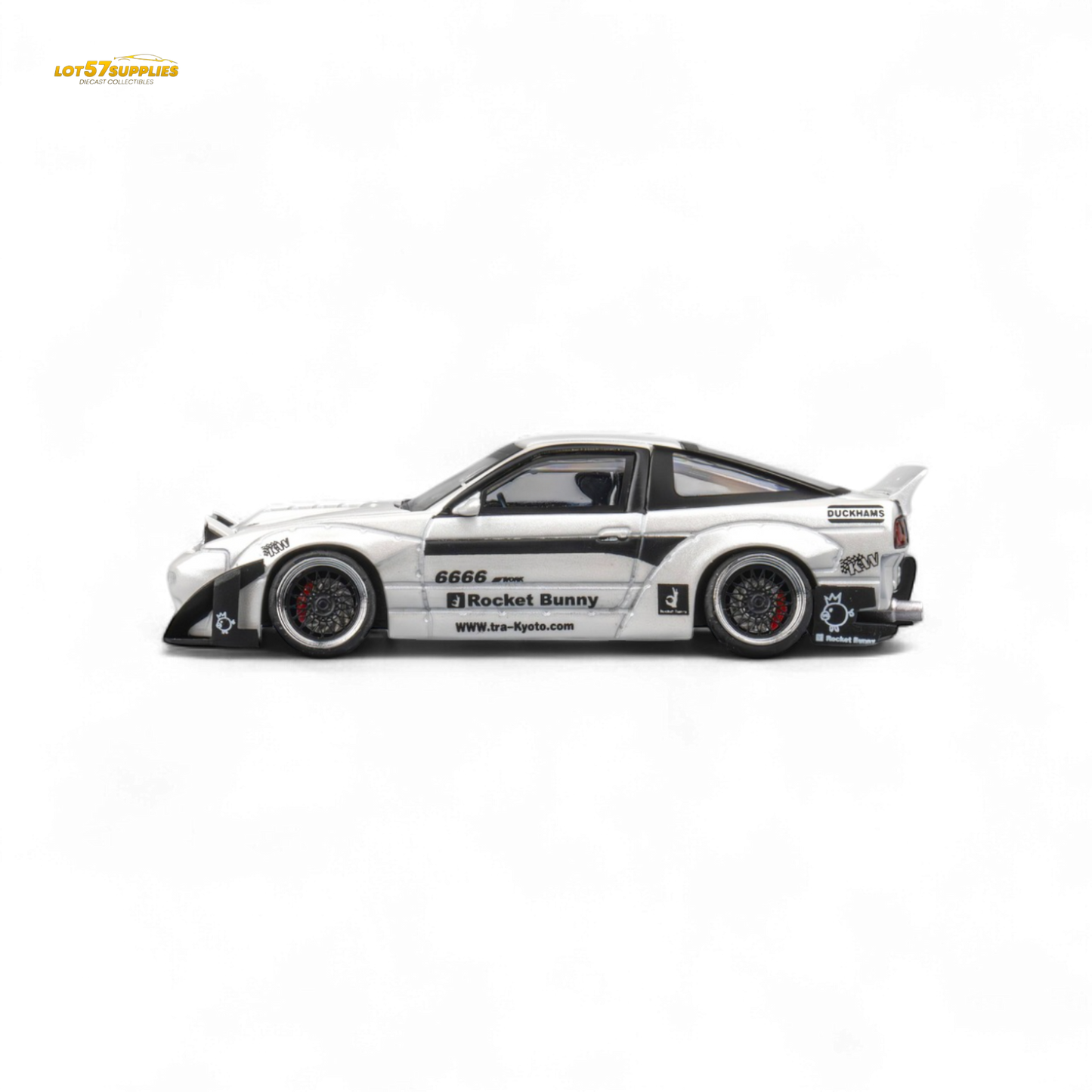 MicroTurbo Custom 180SX - Pandem Rocket Bunny White 1:64