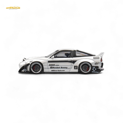 MicroTurbo Nissan 180SX Pandem Rocket Bunny White 1:64