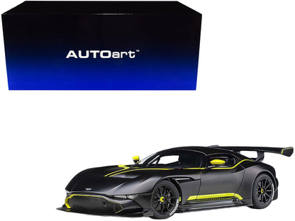 Aston Martin Vulcan Matt Black with Lime Green Stripes 1/18 Model Car by Autoart  free shipping USA
