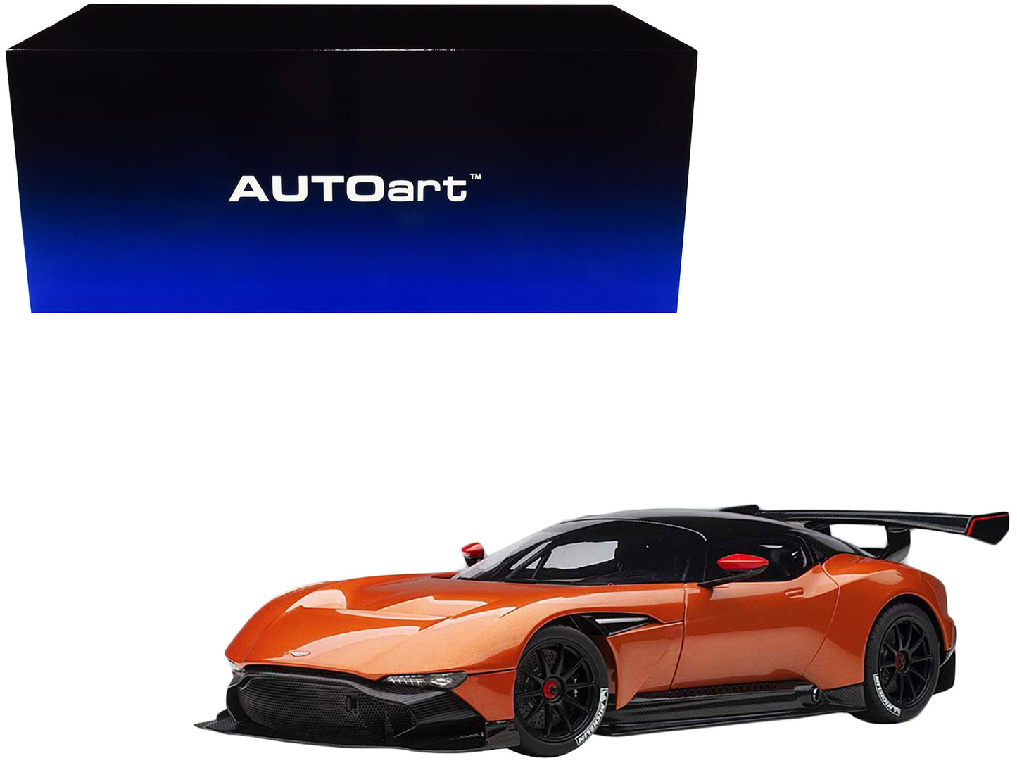 Aston Martin Vulcan Madagascar Orange with Carbon Top 1/18 Model Car by Autoart  free shipping USA
