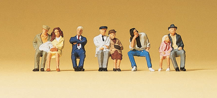 Preiser 10384 HO Scale Seated Passengers Bus #1 pkg(7)
