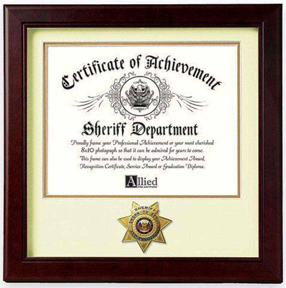 Flag Connections Sheriff Medallion 8-Inch by 10-Inch Certificate Frame.