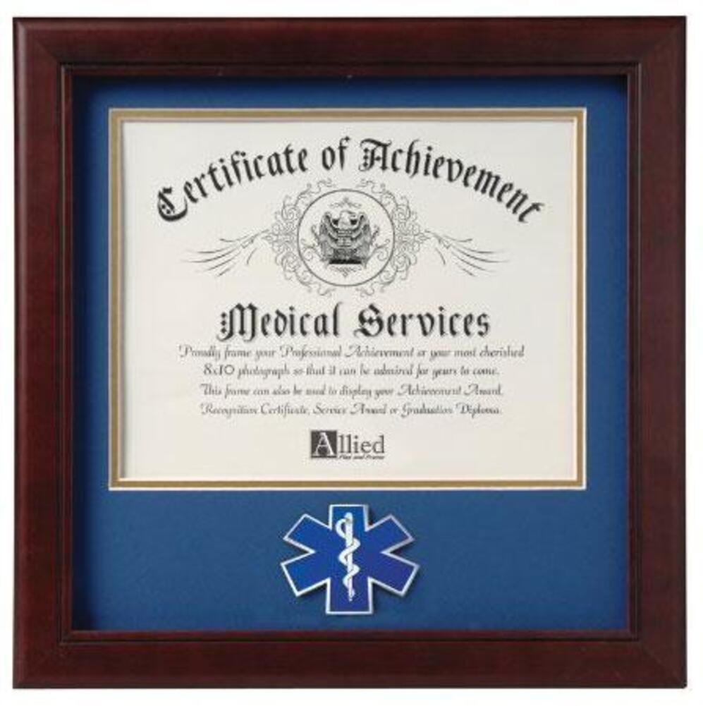 Flag Connections Emergency Medical Services Certificate of Achievement Frame.