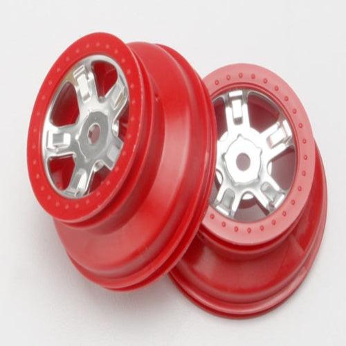 Traxxas 7072A Wheels SCT Satin Chrome Dual Profile (2) Slash