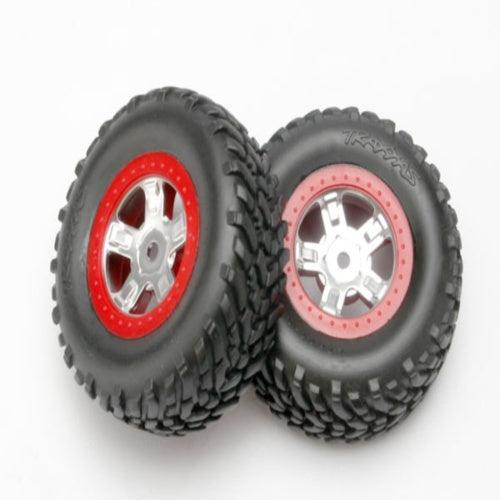 Traxxas 7073A SCT Tires On SCT Red Wheels Slash (2)