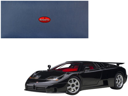 Bugatti EB110 SS Super Sport Nero Vernice Black with Red Interior and Silver Wheels 1/18 Model Car by Autoart  free shipping USA