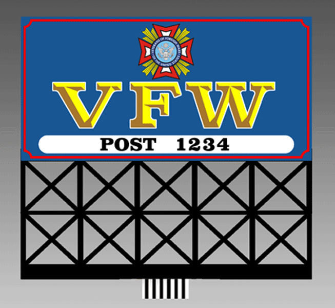 Miller Engineering 441252 Ho/N Vfw Billboard