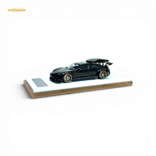 404ERROR Porsche Taycan Black with Roof Box 1:64