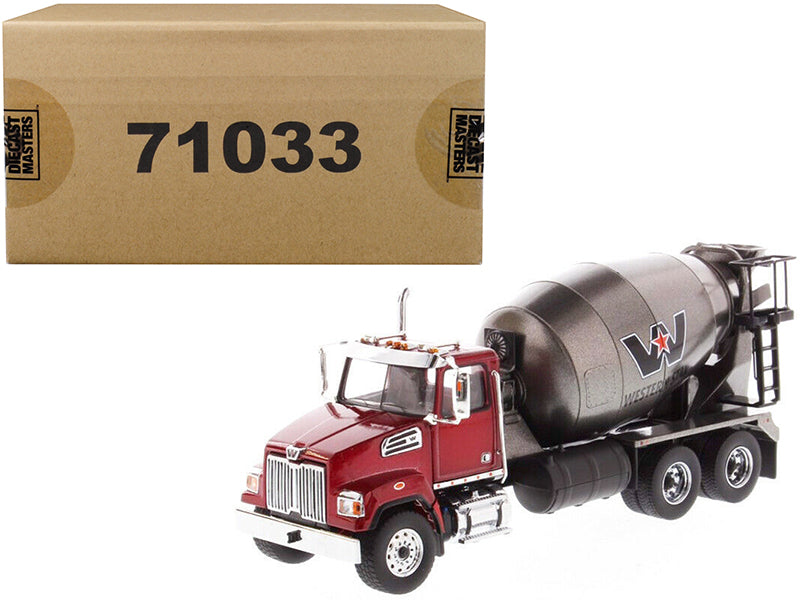 Western Star 4700 SF Concrete Mixer Truck Metallic Red with Gray Body 1/50 Diecast Model by Diecast Masters  free shipping USA