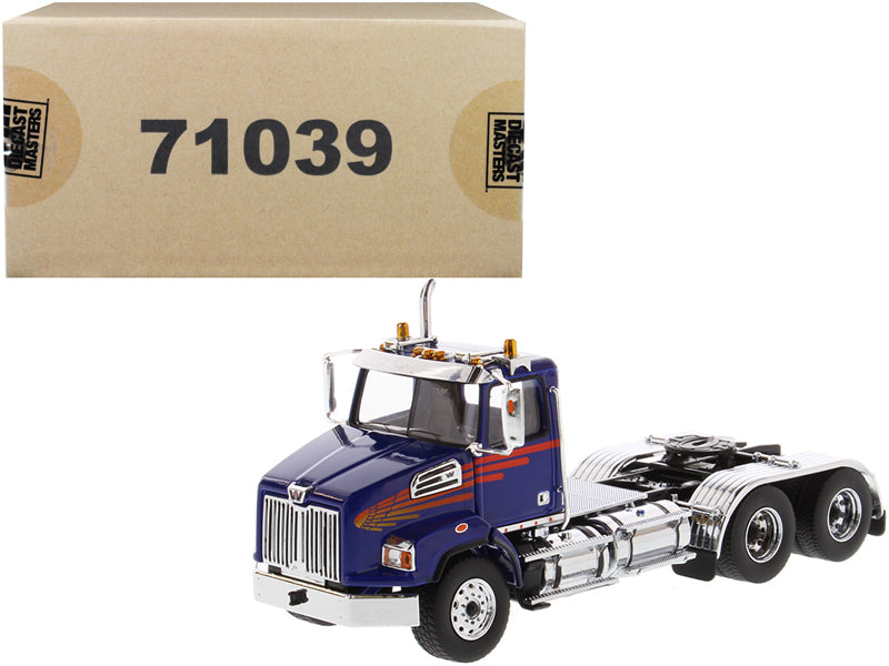 Western Star 4700 SB Tandem Day Cab Tractor Blue 1/50 Diecast Model by Diecast Masters  free shipping USA