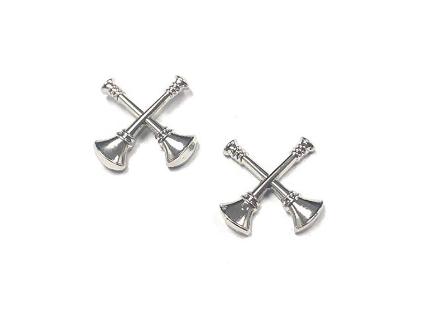 STA-BRITE Captain 2 Crossed Bugles 2 post Nickel 3/4"