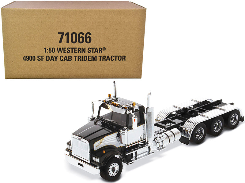 Western Star 4900 SF Tridem Day Cab Truck Tractor Black "Transport Series" 1/50 Diecast Model by Diecast Masters  free shipping USA