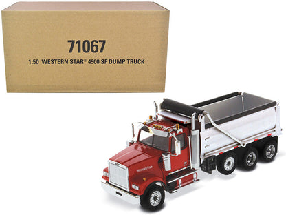 Western Star 4900 SF Dump Truck Red and Silver 1/50 Diecast Model by Diecast Masters  free shipping USA