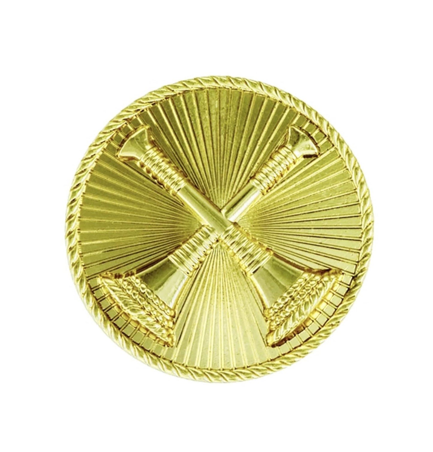 STA-BRITE® Captain 2 crossed bugles 2 Post gold 15/16"