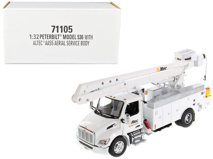 Peterbilt 536 Truck with Altec AA55 Aerial Service Body White "Transport Series" 1/32 Diecast Model by Diecast Masters  free shipping USA