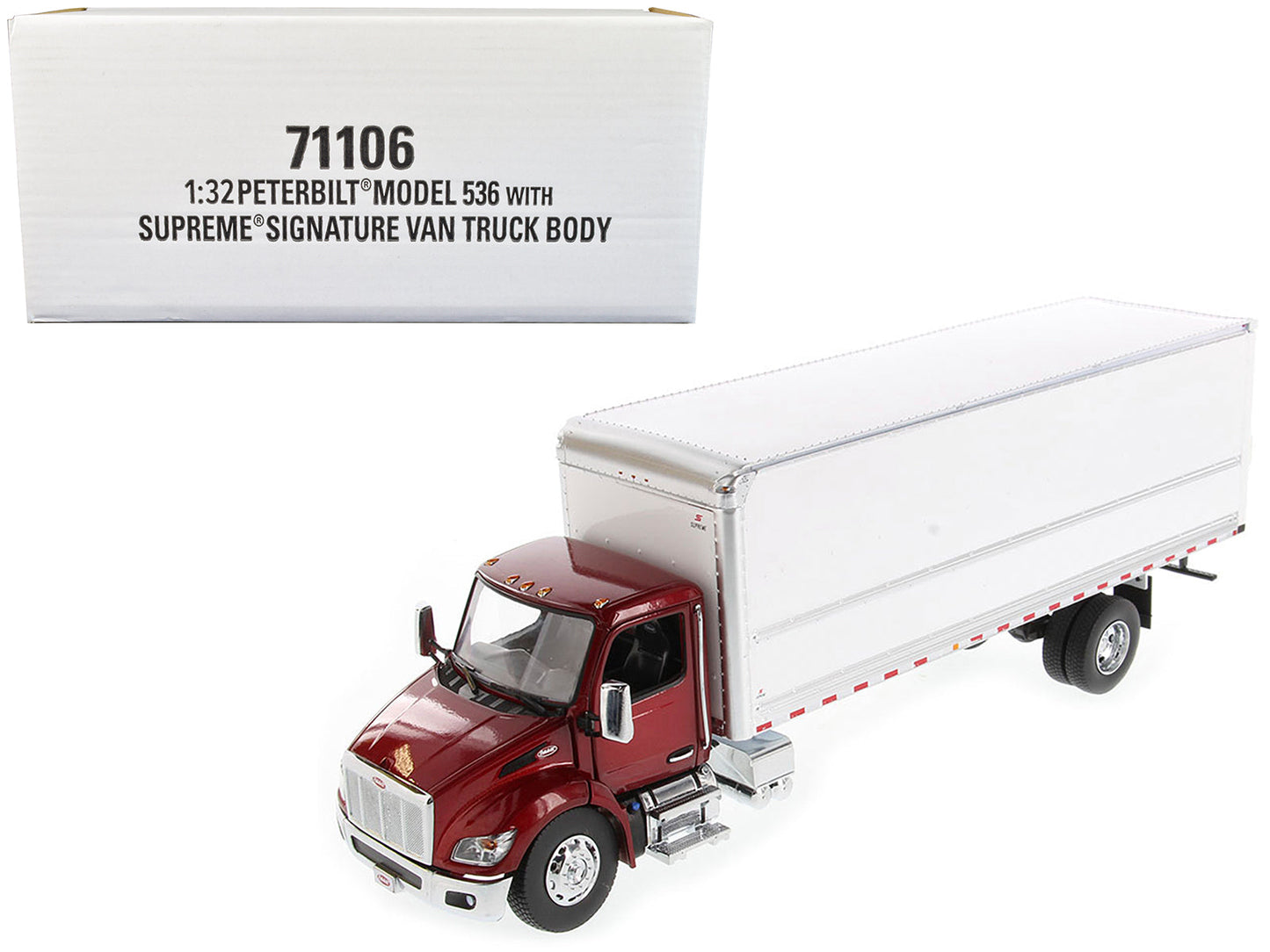 Peterbilt 536 Truck with Supreme Signature Van Body Red Metallic "Transport Series" 1/32 Diecast Model by Diecast Masters  free shipping USA