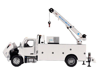 Peterbilt 536 Auto-Crane Titan85-Body HC14-Crane Work Truck with Miller EnPak White "Transport Series" 1/50 Diecast Model by Diecast Masters