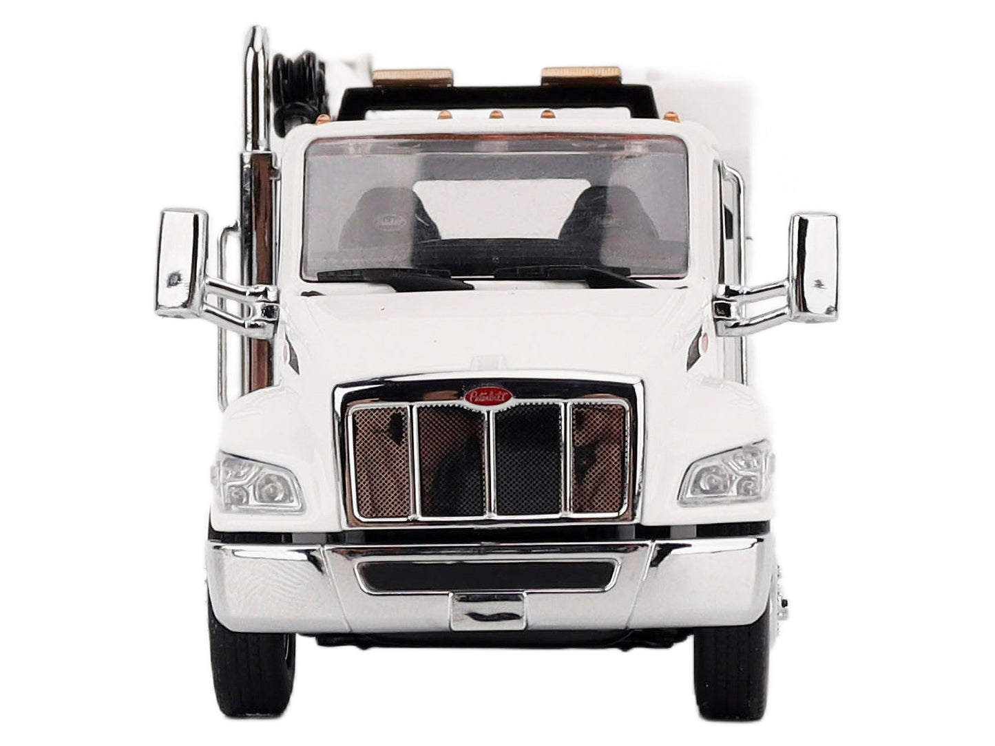 Peterbilt 536 Auto-Crane Titan 85-Body HC14-Crane Work Truck with Miller EnPak White "Transport Series" 1/50 Diecast Model by Diecast Masters