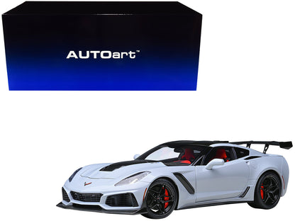 2019 Chevrolet Corvette C7 ZR1 Ceramic Matrix Gray Metallic with Carbon Top 1/18 Model Car by Autoart  free shipping USA
