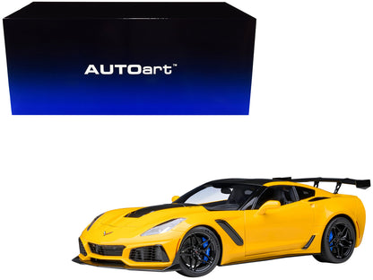 2019 Chevrolet Corvette C7 ZR1 Corvette Racing Yellow Tintcoat with Carbon Top 1/18 Model Car by Autoart  free shipping USA