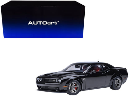 2023 Dodge Challenger SRT Super Stock Pitch Black with Red Interior 1/18 Model Car by Autoart  free shipping USA