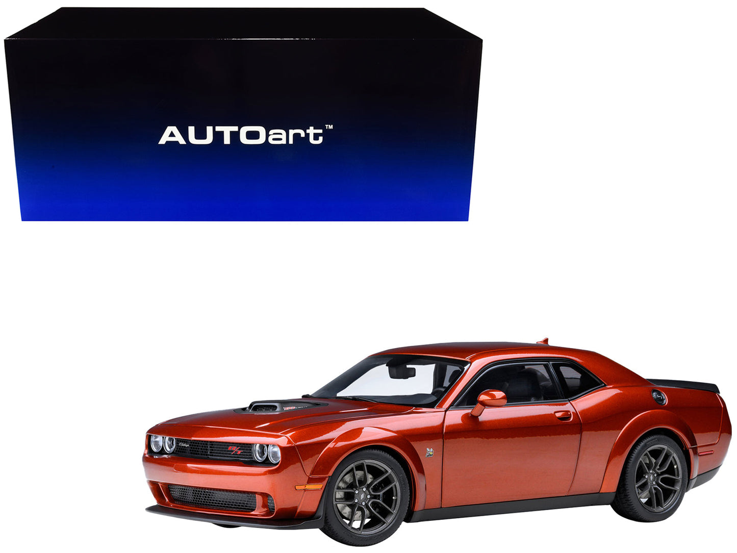 2022 Dodge Challenger R/T Scat Pack Widebody Sinamon Stick Orange 1/18 Model Car by Autoart  free shipping USA