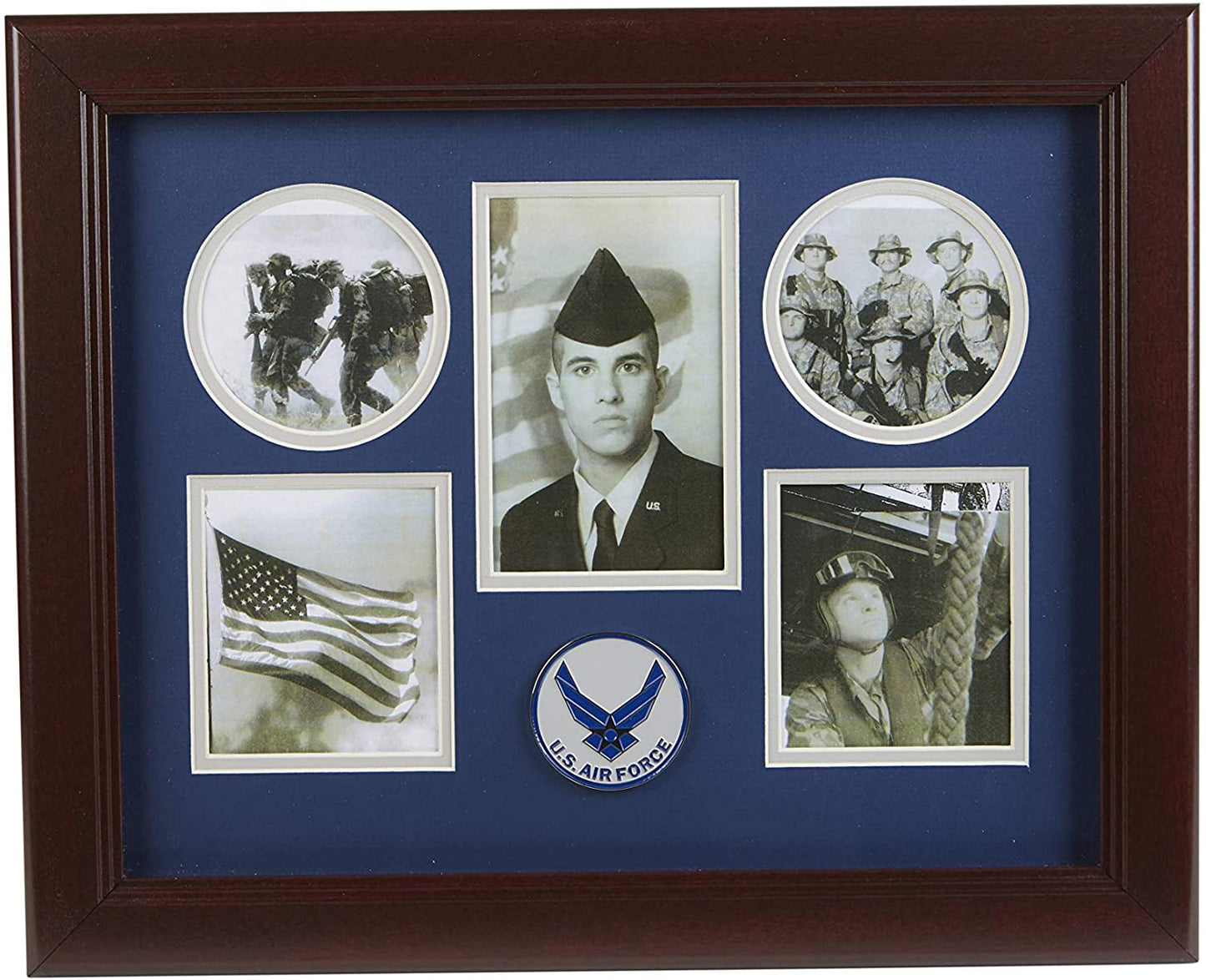 The Military Gift  Store Products Frame Aim High Air Force Medallion 5 Picture Collage Frame.