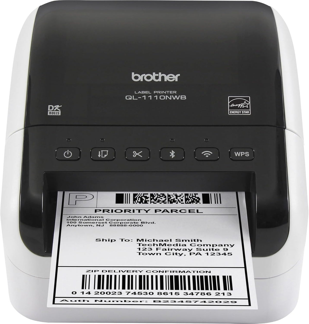 New, Pre-owned, Original Brother QL-1110NWB Wide Format, Postage and Barcode Professional Thermal Monochrome Label Printer with Wireless Connectivity