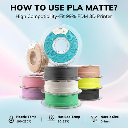 PLA Matte Basic 1.75mm Bundle, 4KG